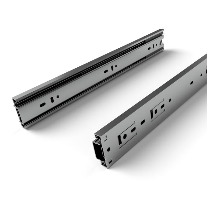 Corredera telescópica 45 (extensión total), cierre suave, L=600mm material acero galvanizado