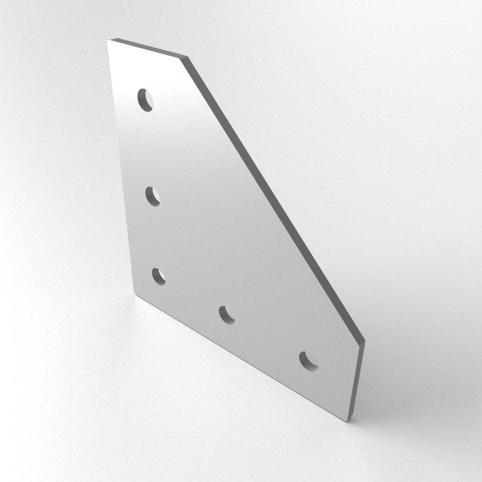 Connector plate aluminum lasered 88x88x3 -L-
