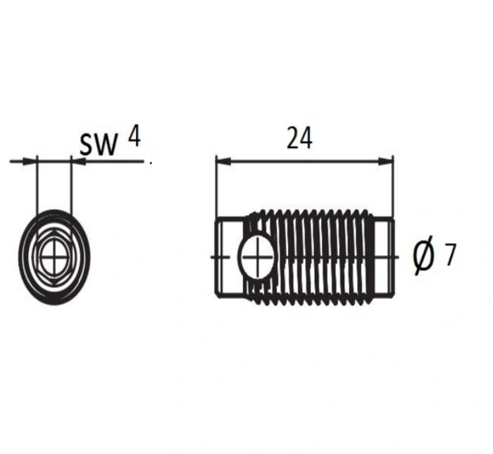 Casquillo Auto-Roscante para Conector Automático Tipo-I Ranura 5