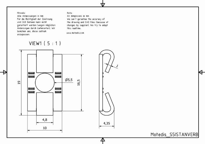 Standard connectors 20 with a 5-way groove is made of a robust metal, the assembly is very easy