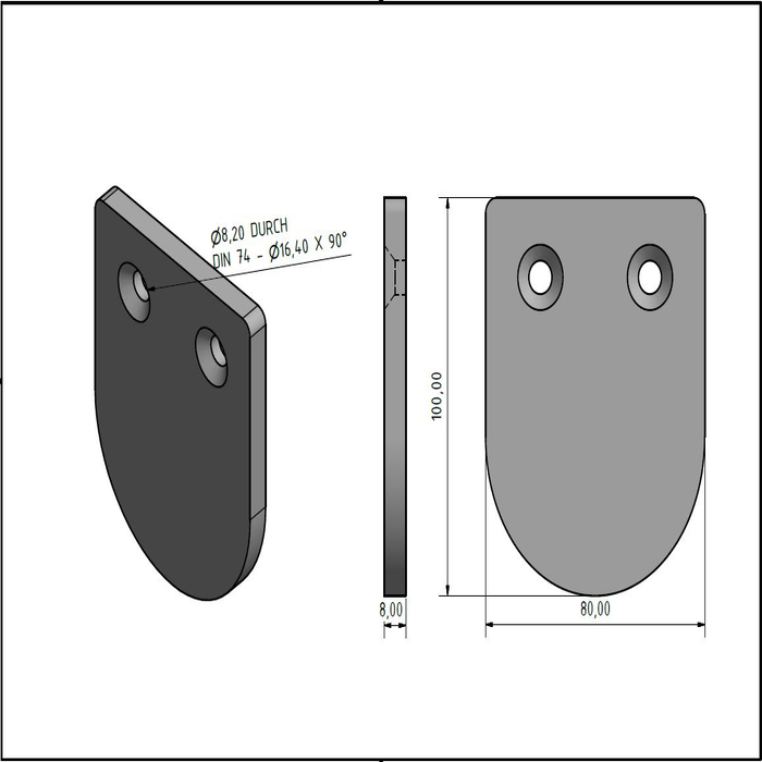 Mounting plate 40 I-type round