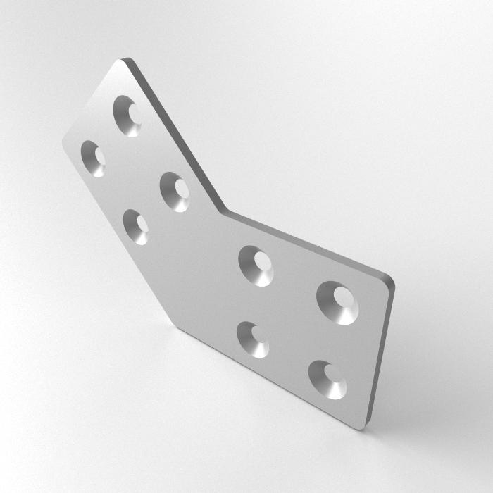 Placa de conexión de aluminio láser 45° 8 agujeros